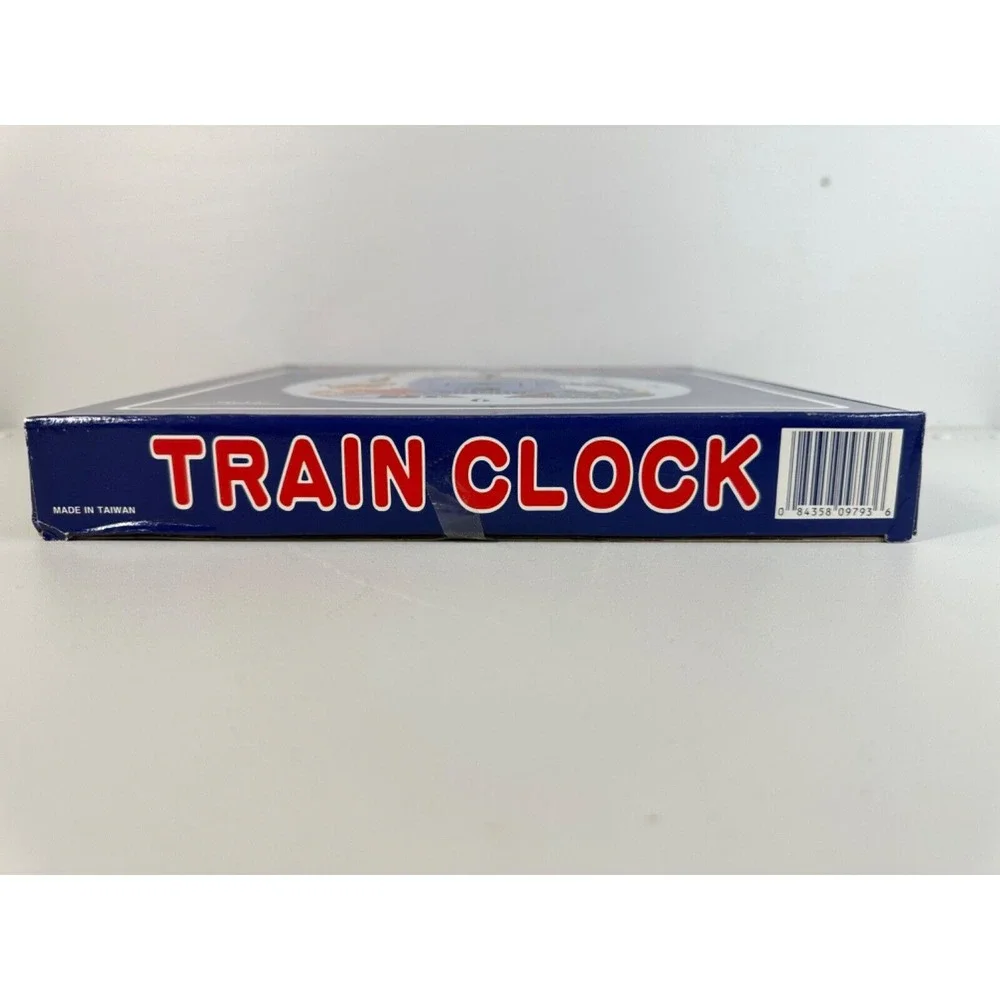 NEW! JSNY Santa Fe RAILROAD TRAIN Wall CLOCK Train & Steam Sounds 10in Diameter